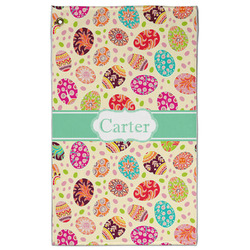 Easter Eggs Golf Towel - Poly-Cotton Blend - Large w/ Name or Text