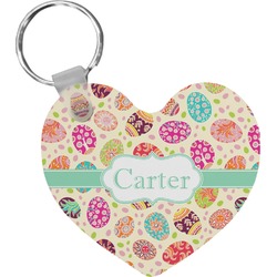 Easter Eggs Heart Plastic Keychain w/ Name or Text