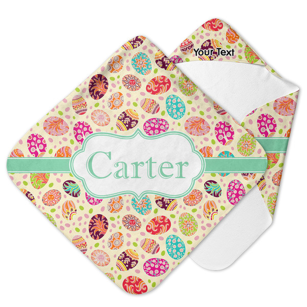 Custom Easter Eggs Hooded Baby Towel (Personalized)