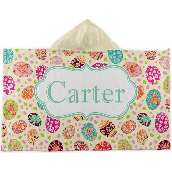 Custom Easter Eggs Kids Hooded Towel (Personalized)