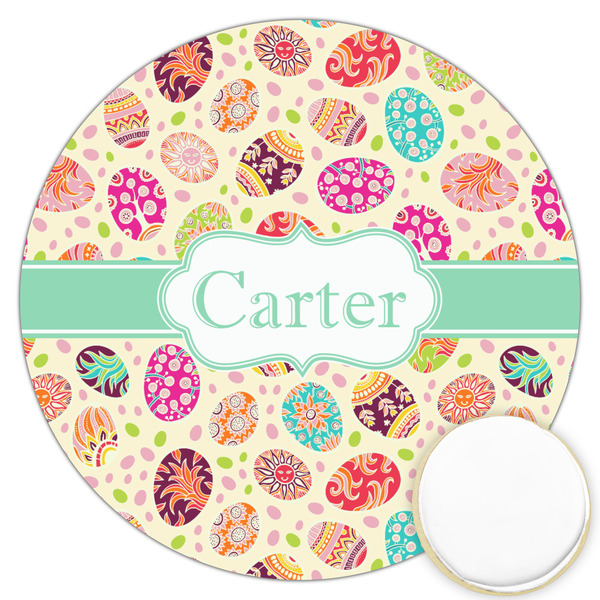 Custom Easter Eggs Printed Cookie Topper - 3.25" (Personalized)