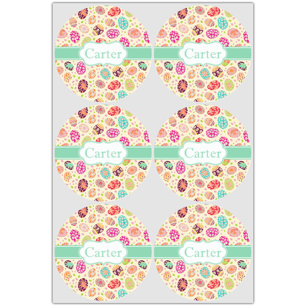 Easter Eggs Icing Circle - Large - Set of 6