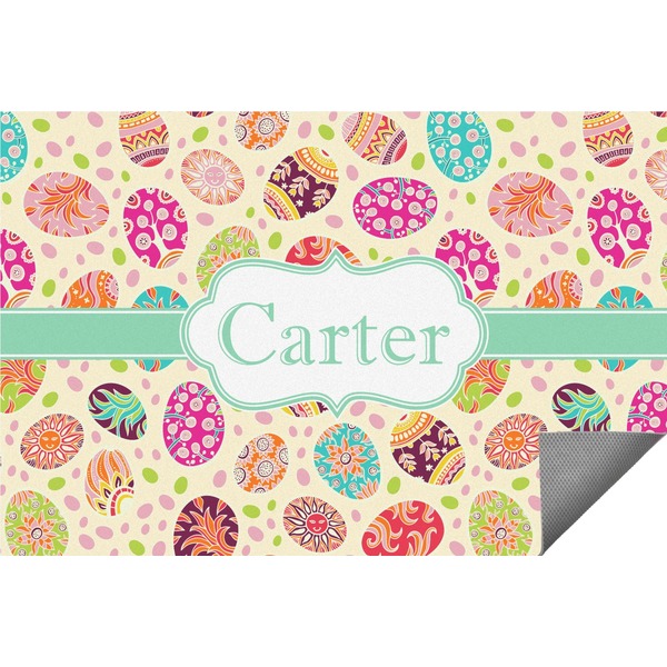 Custom Easter Eggs Indoor / Outdoor Rug - 6'x8' w/ Name or Text