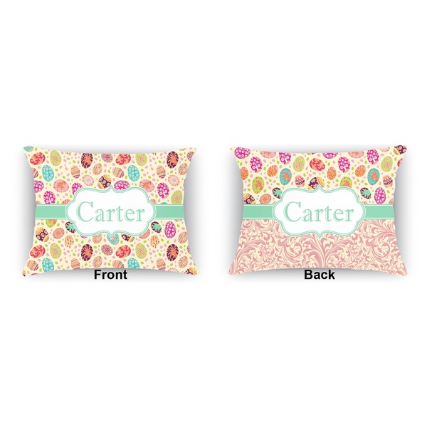 Easter Eggs  Indoor Rectangular Burlap Pillow (Front and Back)