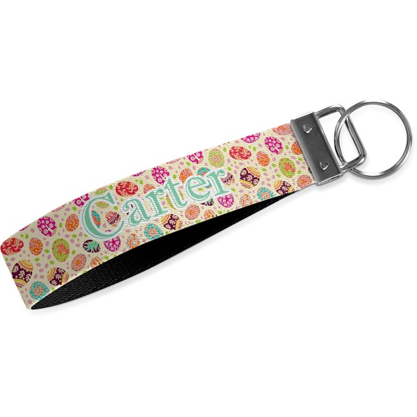 Custom Easter Eggs Webbing Keychain Fob - Large (Personalized)