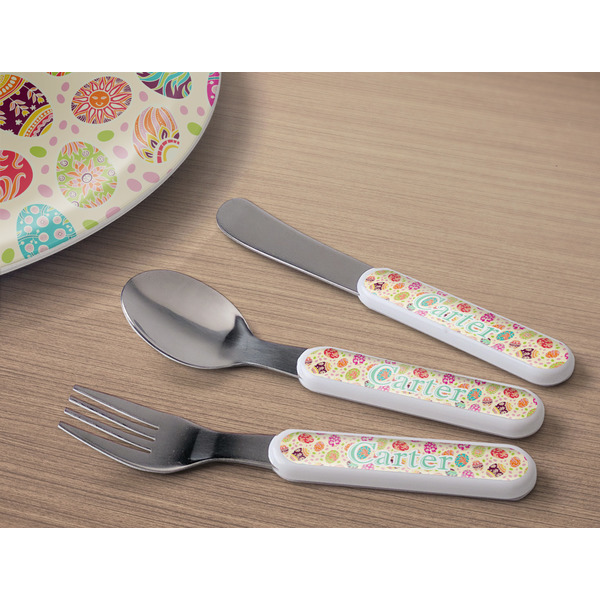 Easter Eggs Kids Flatware w/ Plate