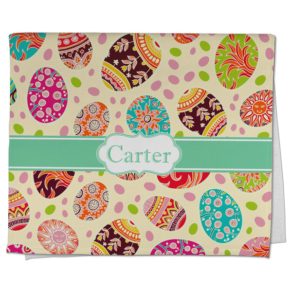 Custom Easter Eggs Kitchen Towel - Poly Cotton w/ Name or Text
