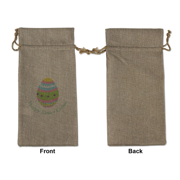 Easter Eggs Large Burlap Gift Bags - Front Approval