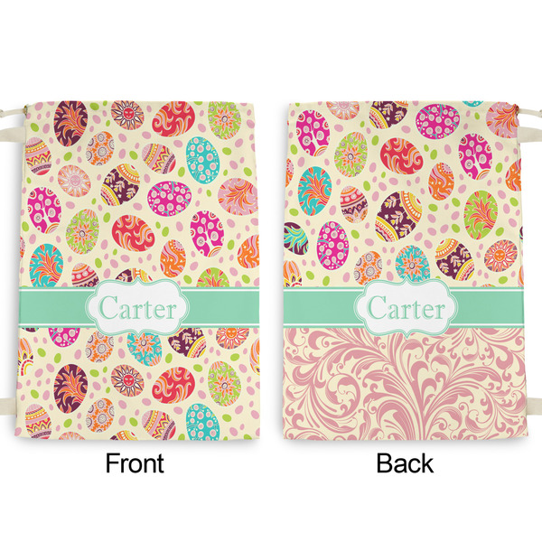 Easter Eggs Large Laundry Bag - Front & Back View