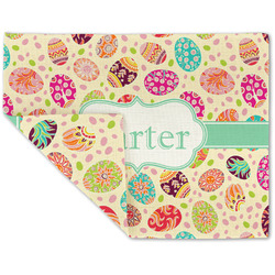 Easter Eggs Double-Sided Linen Placemat - Single w/ Name or Text
