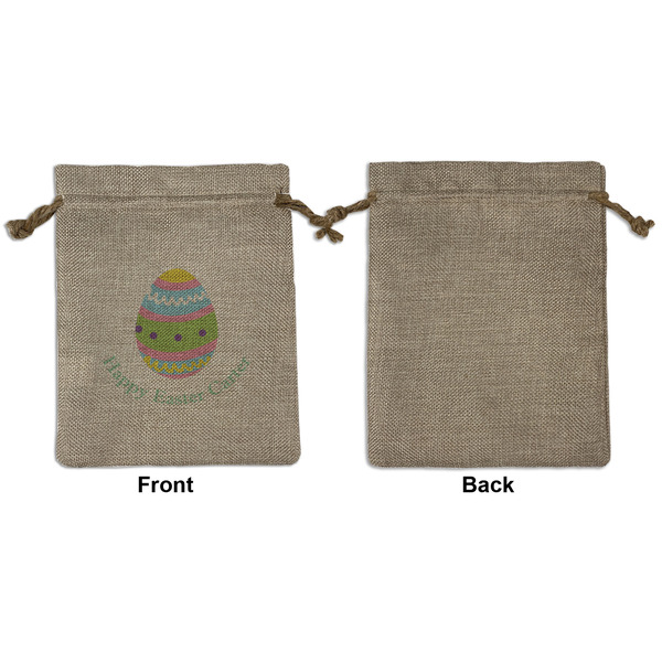 Easter Eggs Medium Burlap Gift Bag - Front Approval