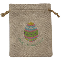 Easter Eggs Medium Burlap Gift Bag - Front (Personalized)