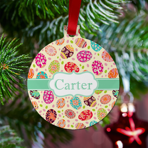 Easter Eggs Metal Ball Ornament - Lifestyle