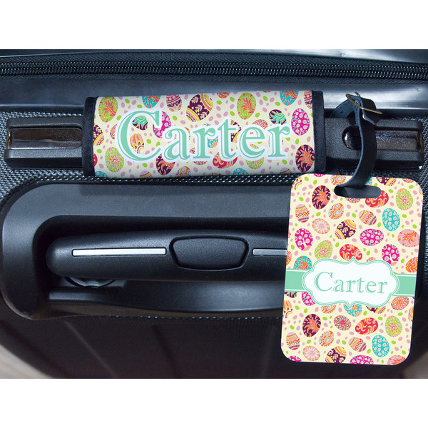 Easter Eggs Metal Luggage Tag & Handle Wrap - In Context