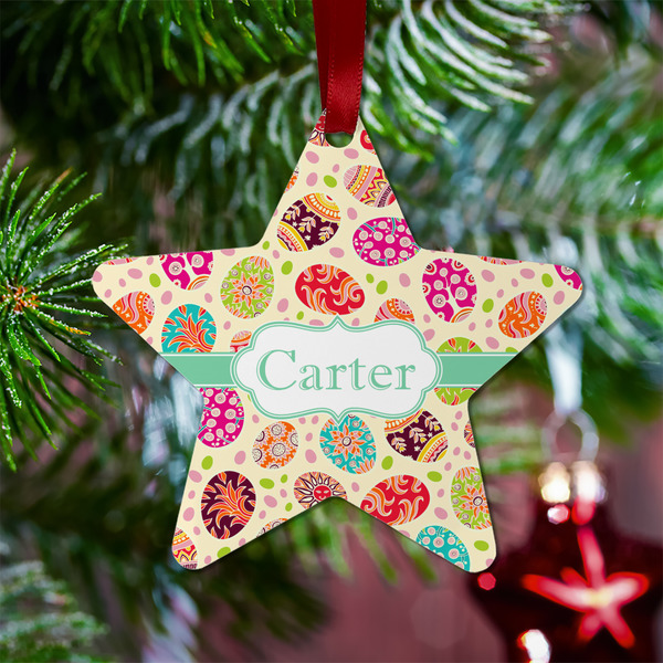 Easter Eggs Metal Star Ornament - Lifestyle