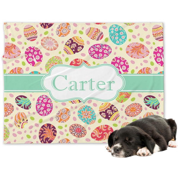 Custom Easter Eggs Dog Blanket - Large (Personalized)