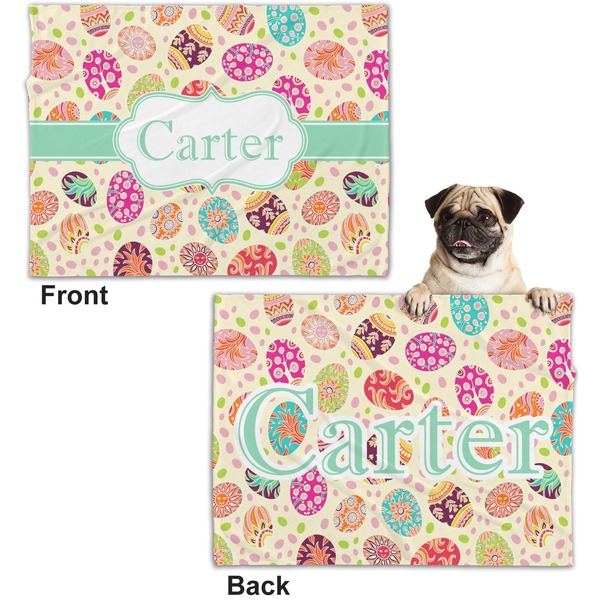 Easter Eggs Microfleece Dog Blanket - Regular - Front & Back