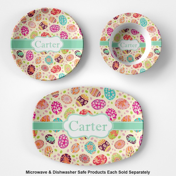 Easter Eggs Microwave & Dishwasher Safe CP Plastic Dishware - Group