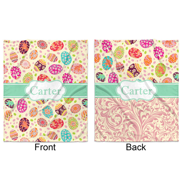 Easter Eggs Minky Blanket - 50"x60" - Double Sided - Front & Back