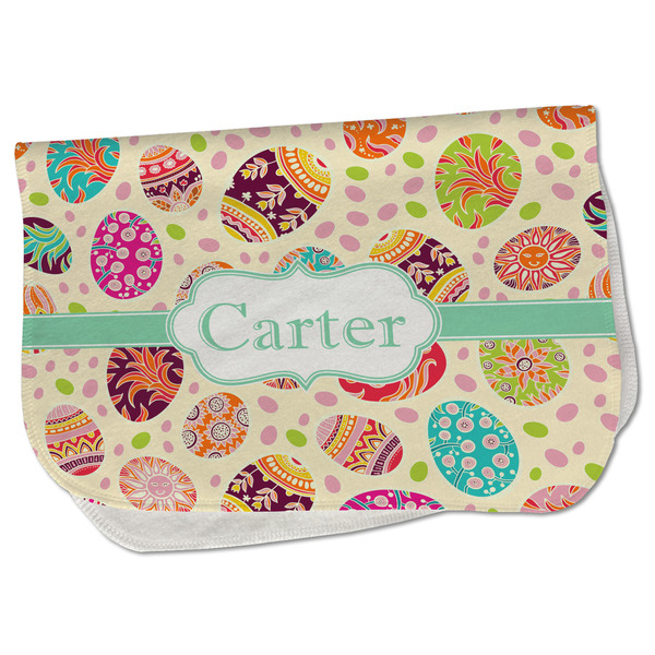 Custom Easter Eggs Burp Cloth - Fleece w/ Name or Text