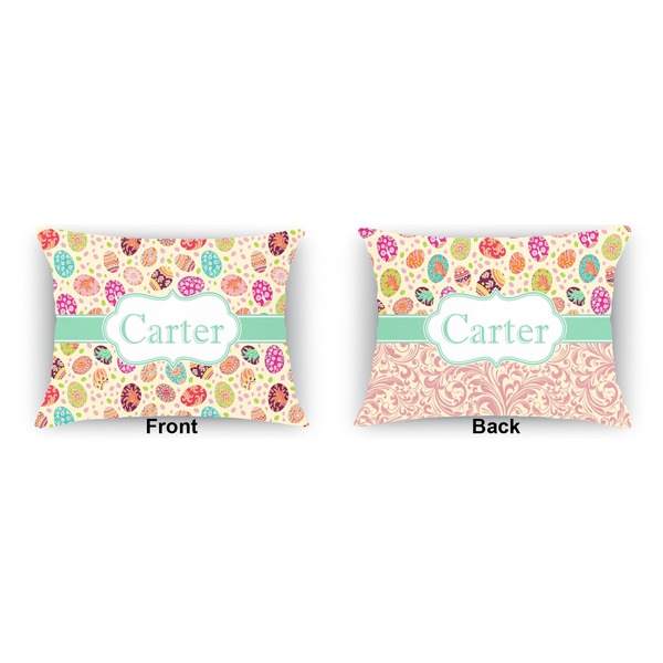 Easter Eggs  Outdoor Rectangular Throw Pillow (Front and Back)