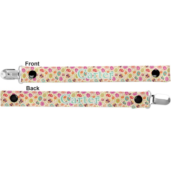Easter Eggs Pacifier Clip - Front and Back