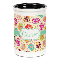 Easter Eggs Ceramic Pencil Holders - Black