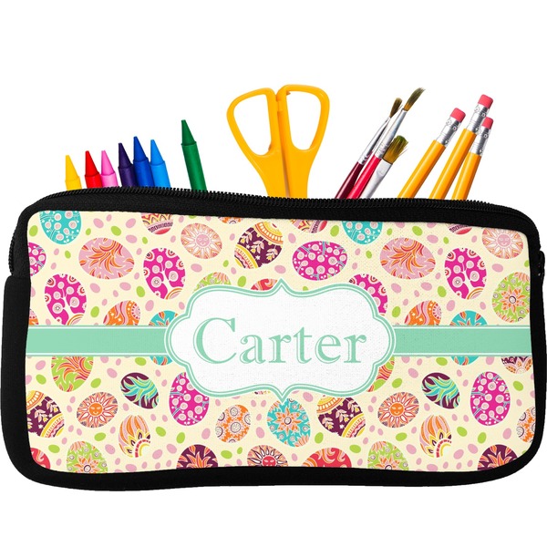 Custom Easter Eggs Neoprene Pencil Case (Personalized)