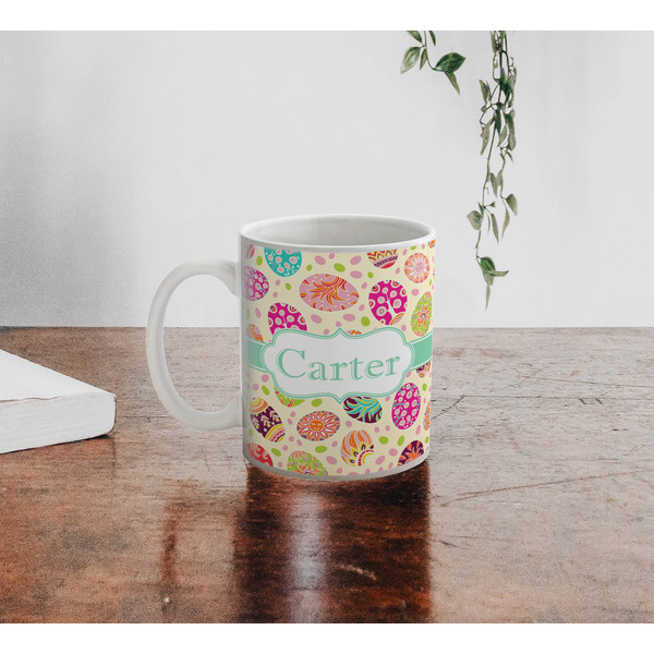 Easter Eggs Personalized Coffee Mug - Lifestyle