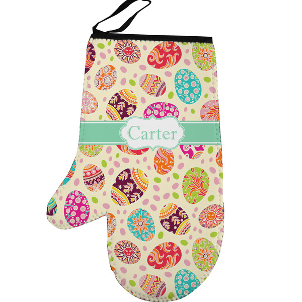 Easter Eggs Personalized Oven Mitt - Left
