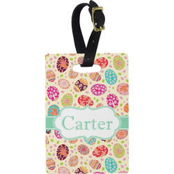 Easter Eggs Plastic Luggage Tag - Rectangular w/ Name or Text