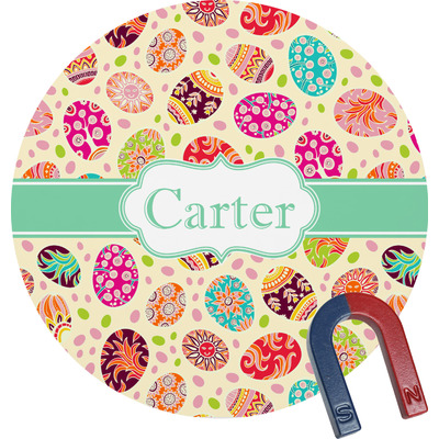 Easter Eggs Round Fridge Magnet (Personalized)