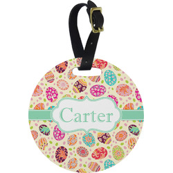 Easter Eggs Plastic Luggage Tag - Round (Personalized)
