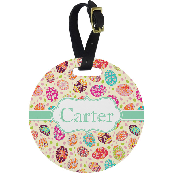 Custom Easter Eggs Plastic Luggage Tag - Round (Personalized)