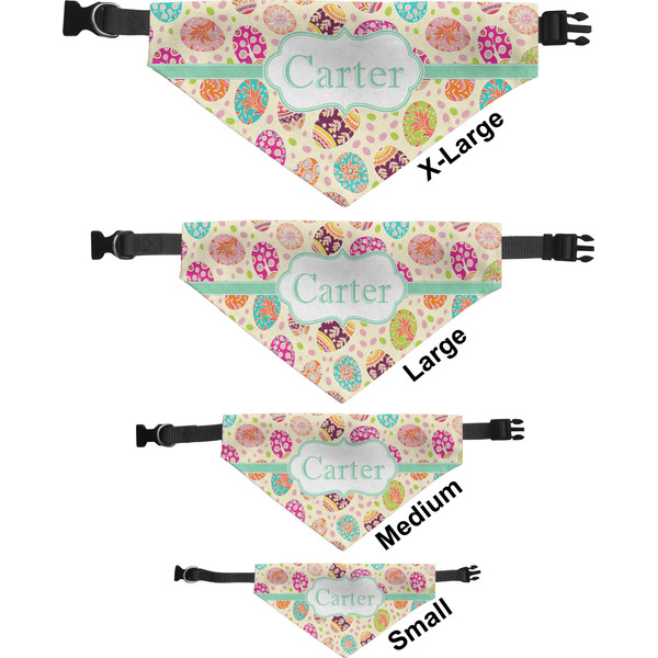 Easter Eggs Pet Bandana Sizes