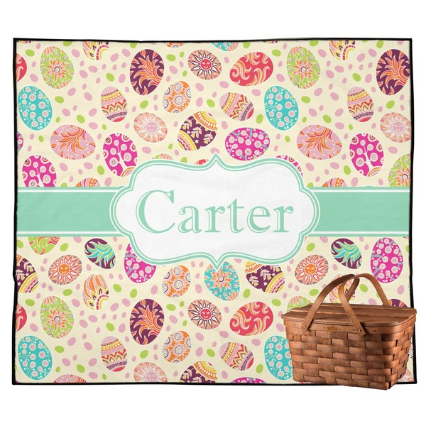 Custom Easter Eggs Outdoor Picnic Blanket (Personalized)