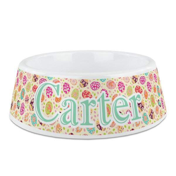 Custom Easter Eggs Plastic Dog Bowl - Medium (Personalized)