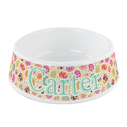Easter Eggs Plastic Dog Bowl - Small (Personalized)