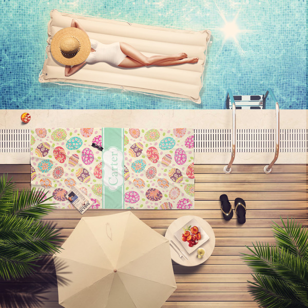 Easter Eggs Pool Towel Lifestyle