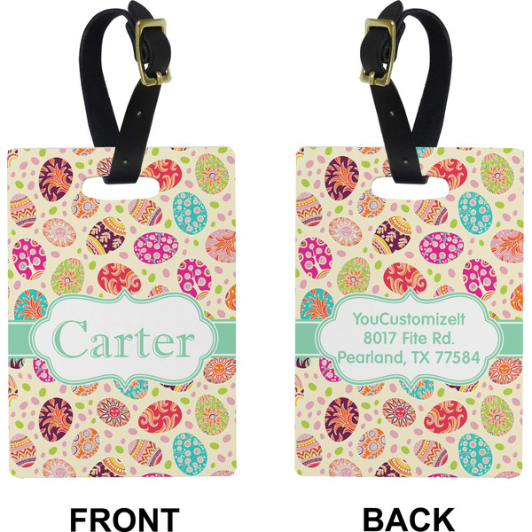 Easter Eggs Rectangle Luggage Tag (Front + Back)