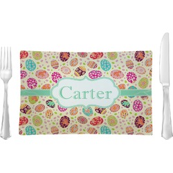 Easter Eggs Glass Rectangular Lunch / Dinner Plate (Personalized)
