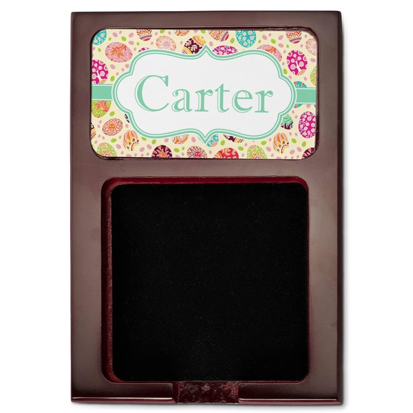 Easter Eggs Red Mahogany Sticky Note Holder - Flat