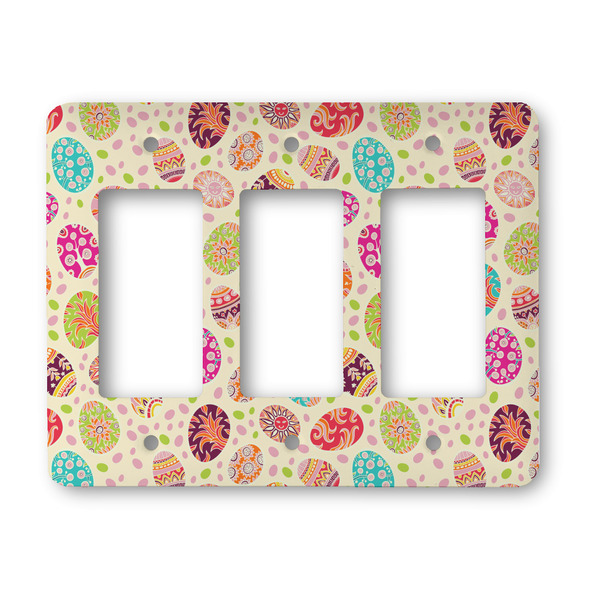 Custom Easter Eggs Rocker Style Light Switch Cover - Three Switch