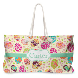 Easter Eggs Large Tote Bag with Rope Handles (Personalized)