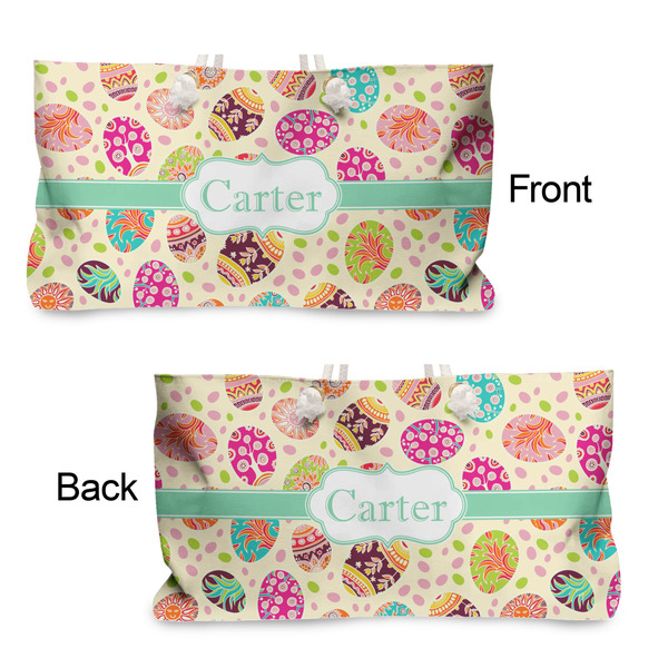 Easter Eggs Large Rope Tote - From & Back View
