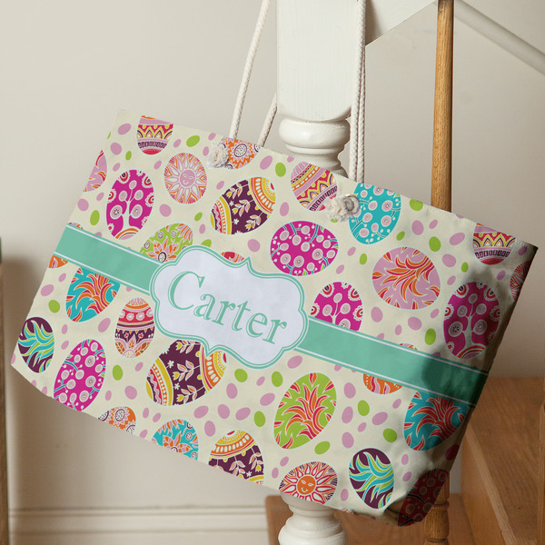 Easter Eggs Large Rope Tote - Life Style