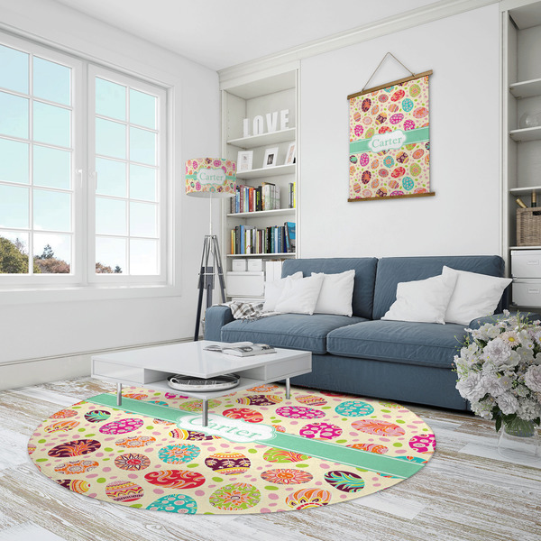 Easter Eggs Round Area Rug - IN CONTEXT