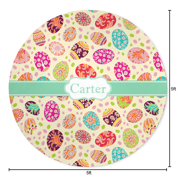 Easter Eggs Round Area Rug - Size