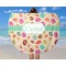 Easter Eggs Round Beach Towel - In Use