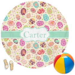 Easter Eggs Round Beach Towel (Personalized)